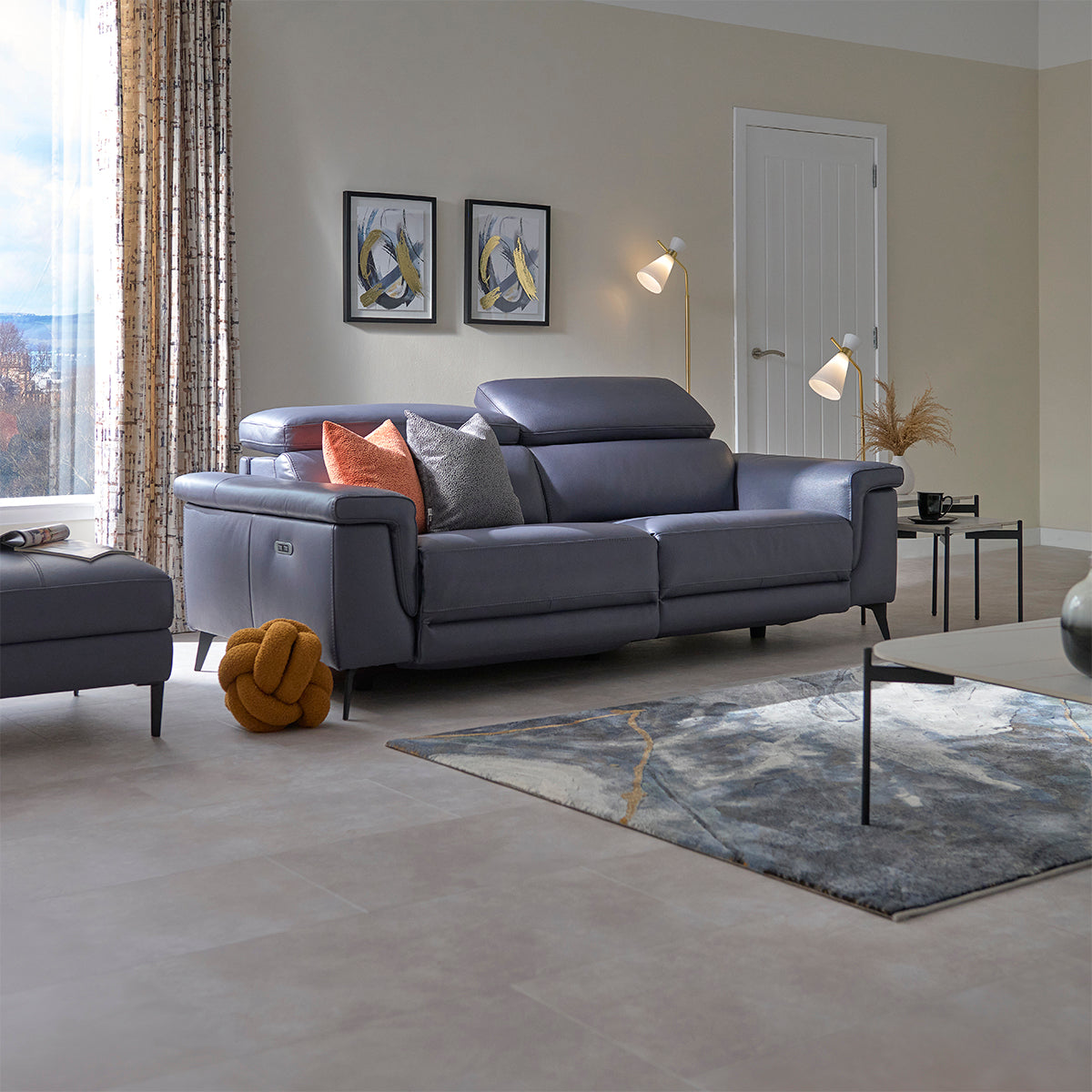 Sparta 3 Seater Recliner Sofa - 3 Str W/ 2 Power Recliner W/ 2 Ratchet Headrest Cat NL/O/S - Power with Manual Headrest Sofas Sterling Home 2