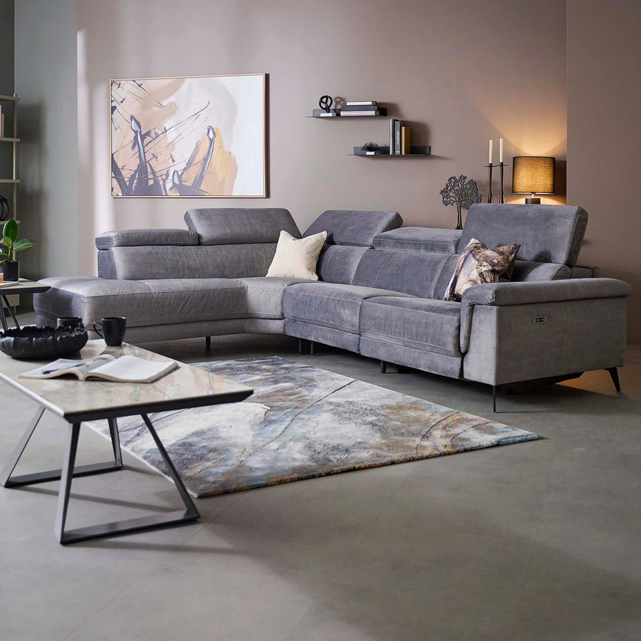 Sparta Corner Recliner Sofa - Combination 2 - Right Hand Facing Sofa Corner Group (One Motor) Fabric - Right Hand Facing - Power with Manual Headrest Sofas Sterling Home 2