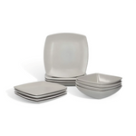 Square 12 Piece Dinner Set Grey - Square 12 Piece Dinner Set Grey Cookware Sterling Home 1