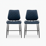 Starley Pair of Dark Blue Dining Chairs