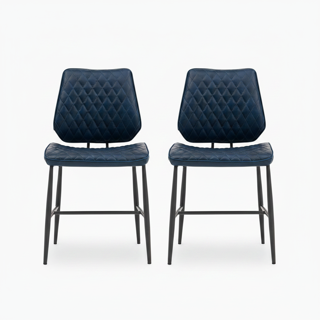 Starley Pair of Dark Blue Dining Chairs - Dining Chair - Pair Dark Blue Sterling Home 1