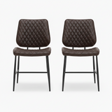 Starley Pair of Dark Brown Dining Chairs