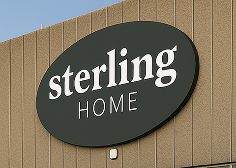 Sterling Home logo on a building exterior