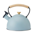 La Cafetiere Blue Whistling Kettle - LC Whistling Kettle Wood Handle Sky Blue 1.6L Sterling Home 1