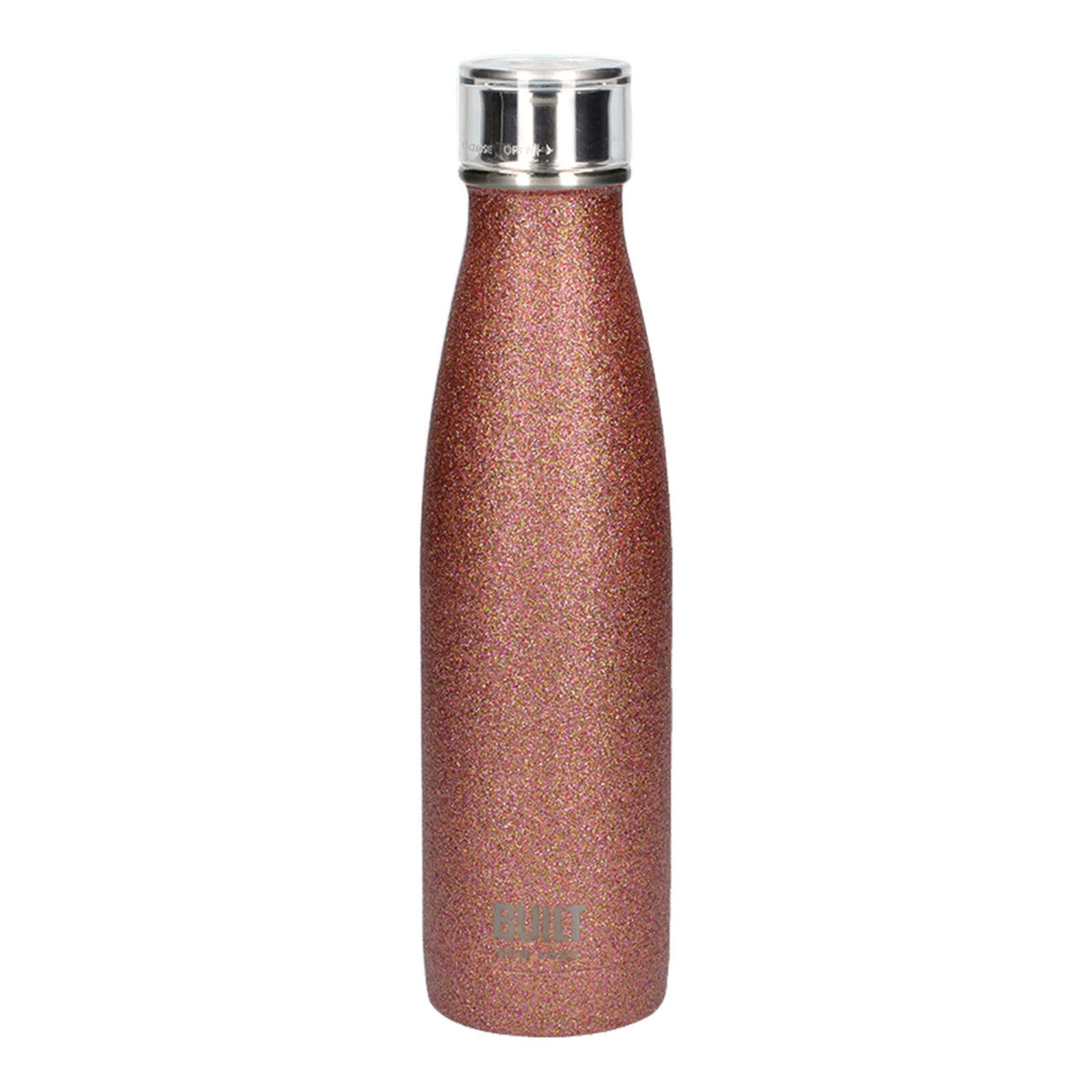 Built Rose Gold Glitter Water Bottle - Built Water Bottle Rose Glitter 500ML Sterling Home 1