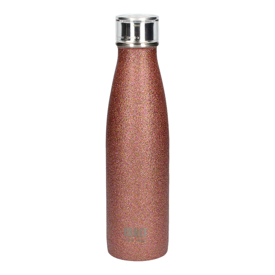 Built Rose Gold Glitter Water Bottle - SALE Built Water Bottle Rose Glitter 500ML Sterling Home 1