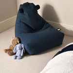 Mini Teddy Blue Bean Bag - Mini B Bag Navy Teddy Boucle Sterling Home 2
