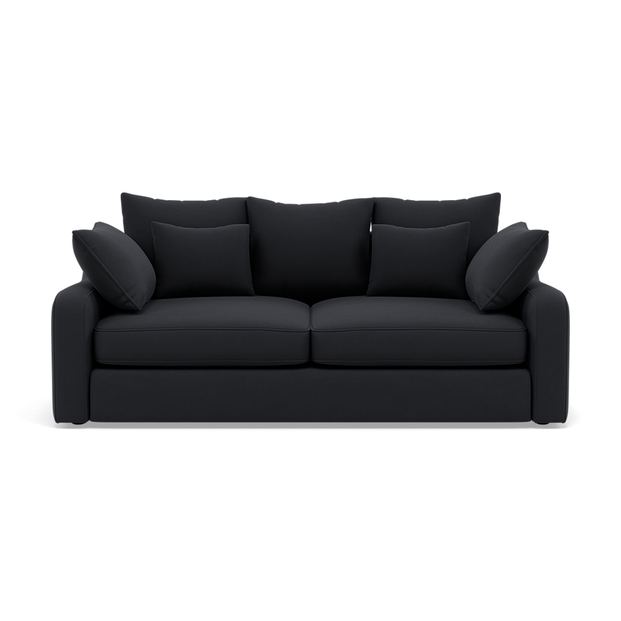 Thalia 2 Seater Pillow Back Sofa - Small Sofa Grade B Sterling Home PillowBack Plush Velvet Charcoal 1