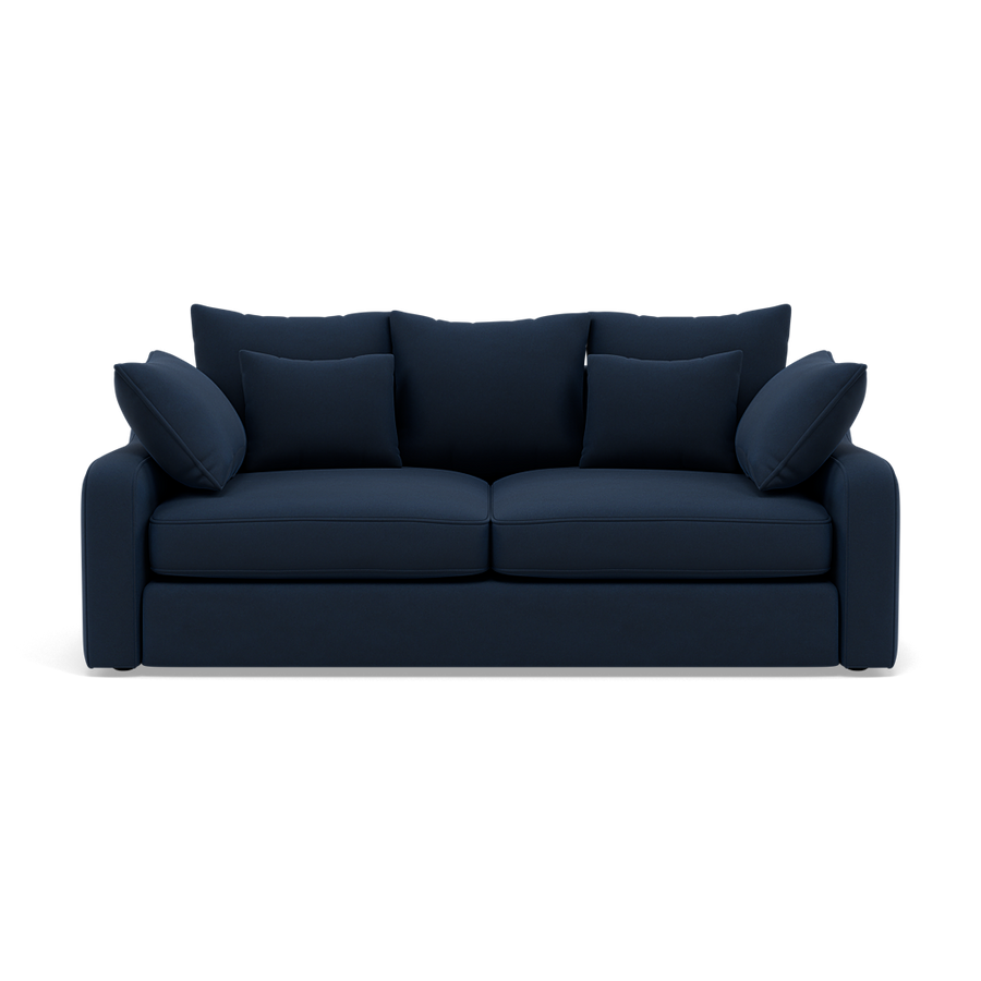 Thalia 2 Seater Pillow Back Sofa - Small Sofa Grade B Sterling Home PillowBack Plush Velvet Indigo 2