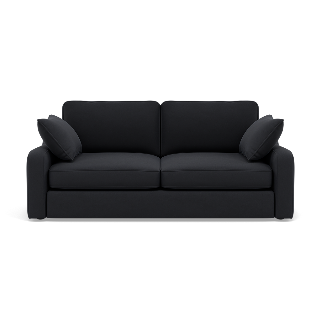 Thalia 2 Seater Pillow Back Sofa - Small Sofa Grade B 2 Seater Sofas Sterling Home 1 Standard Back Plush Velvet Charcoal