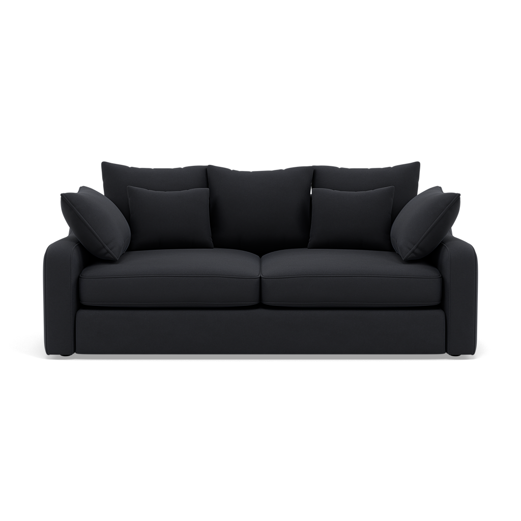 Thalia 2 Seater Pillow Back Sofa - Small Sofa Grade B 2 Seater Sofas Sterling Home 5 Pillow Back Plush Velvet Charcoal