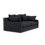 Thalia 2 Seater Pillow Back Sofa - Small Sofa Grade B — Pillow Back / Plush Velvet Charcoal, gallery image 1