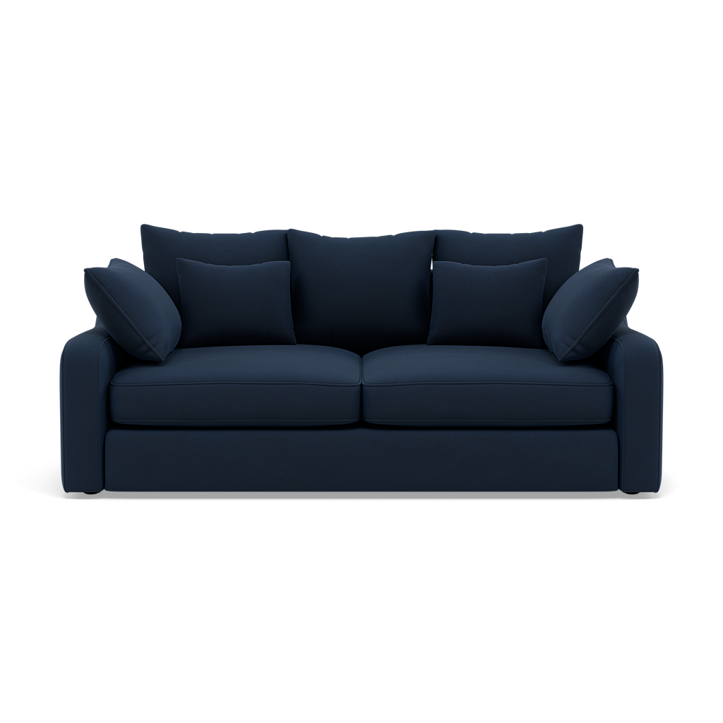 Thalia 2 Seater Pillow Back Sofa - Small Sofa Grade B 2 Seater Sofas Sterling Home 6 Pillow Back Plush Velvet Indigo