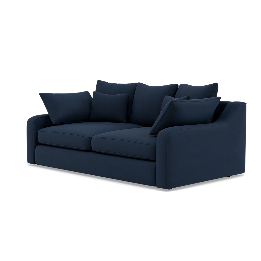 Thalia 2 Seater Pillow Back Sofa - Small Sofa Grade B — Pillow Back / Plush Velvet Indigo, gallery image 3