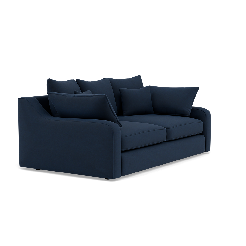 Thalia 2 Seater Pillow Back Sofa - Small Sofa Grade B — Pillow Back / Plush Velvet Indigo, gallery image 1
