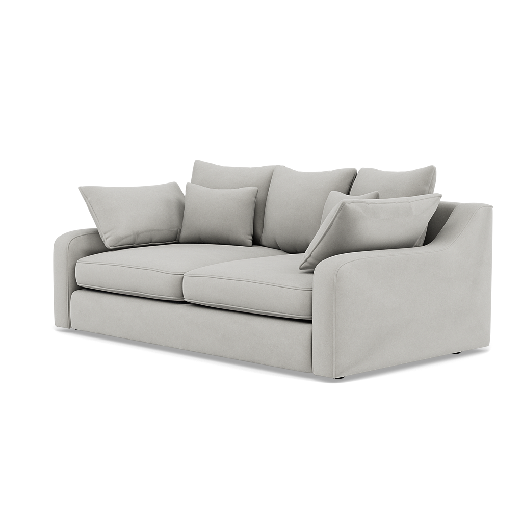 Thalia 2 Seater Pillow Back Sofa - Small Sofa Grade B — Pillow Back / Plush Velvet Silver, gallery image 3
