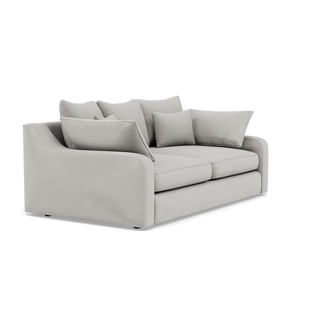 Thalia 2 Seater Pillow Back Sofa - Small Sofa Grade B — Pillow Back / Plush Velvet Silver, gallery image 1