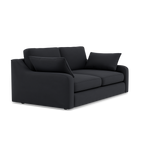 Thalia 2 Seater Pillow Back Sofa - Small Sofa Grade B — Standard Back / Plush Velvet Charcoal, gallery image 1