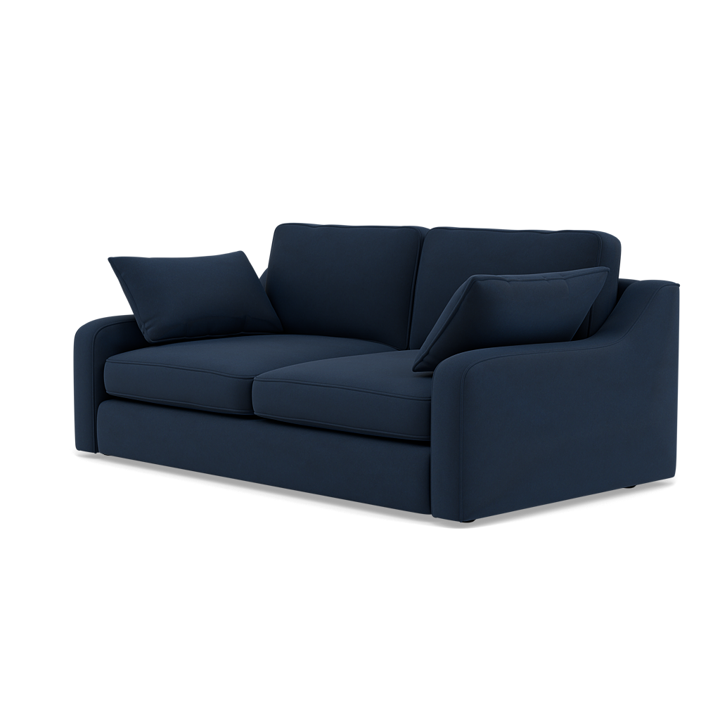 Thalia 2 Seater Pillow Back Sofa - Small Sofa Grade B — Standard Back / Plush Velvet Indigo, gallery image 3
