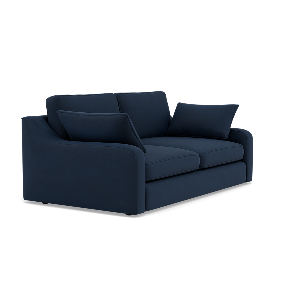 Thalia 2 Seater Pillow Back Sofa - Small Sofa Grade B — Standard Back / Plush Velvet Indigo, gallery image 1
