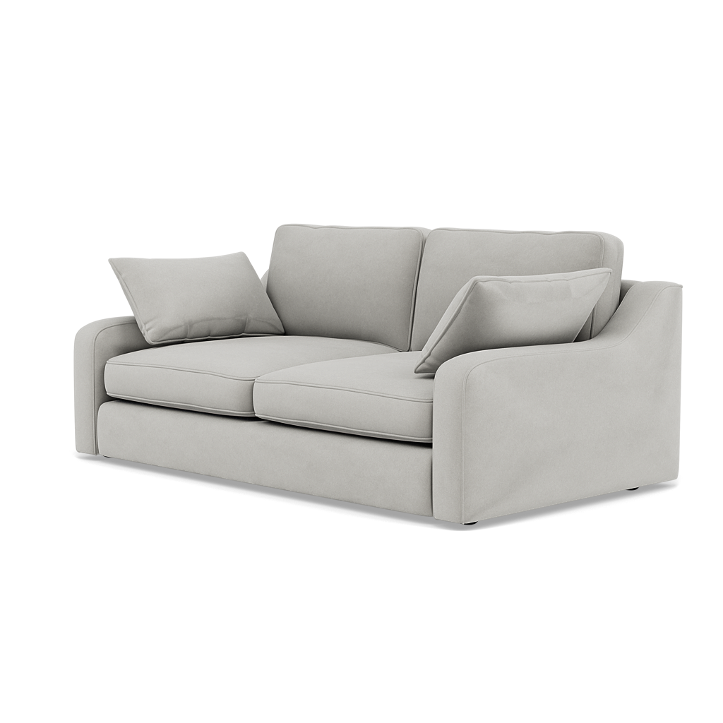 Thalia 2 Seater Pillow Back Sofa - Small Sofa Grade B — Standard Back / Plush Velvet Silver, gallery image 3