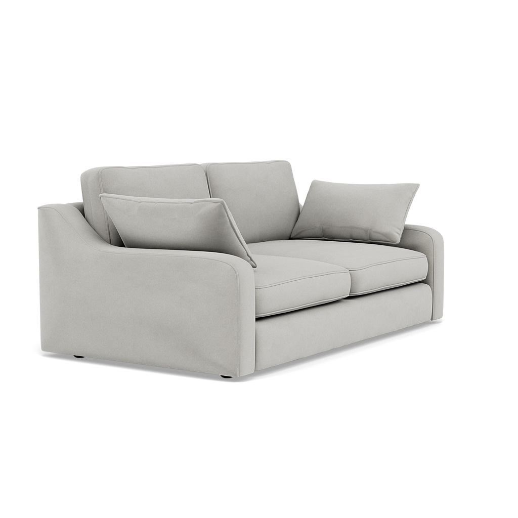 Thalia 2 Seater Pillow Back Sofa - Small Sofa Grade B — Standard Back / Plush Velvet Silver, gallery image 1