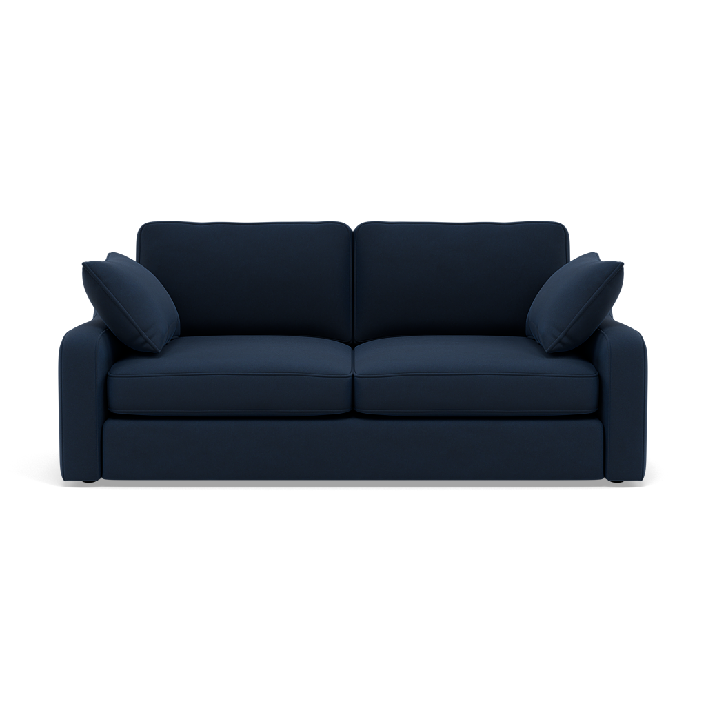 Thalia 2 Seater Pillow Back Sofa - Small Sofa Grade B 2 Seater Sofas Sterling Home 2 Standard Back Plush Velvet Indigo