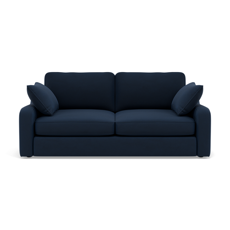 Thalia 2 Seater Pillow Back Sofa - Small Sofa Grade B 2 Seater Sofas Sterling Home 2 Standard Back Plush Velvet Indigo