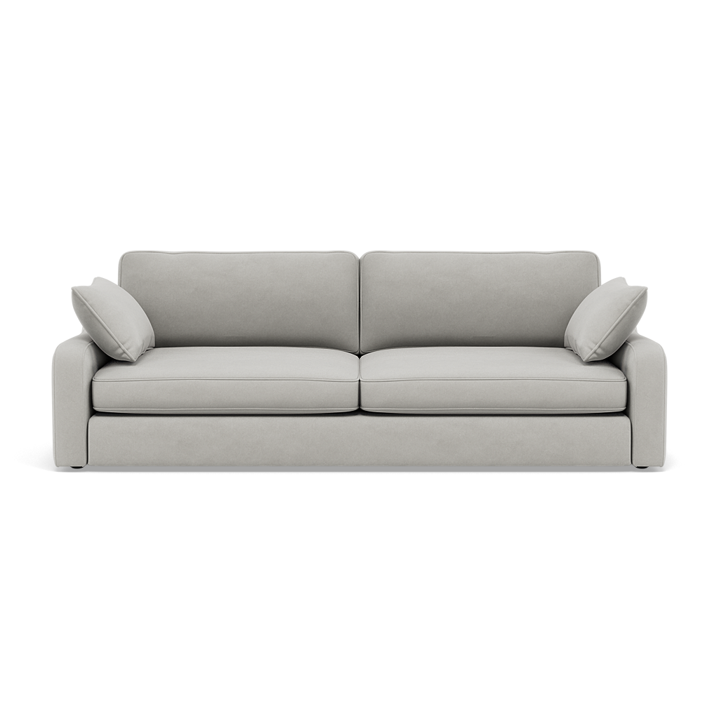 Thalia 3 Seater Pillow Back Sofa - Large Split Sofa Grade B - Split Back Frame 3 Seater Sofas Sterling Home 10 Standard Back Plush Velvet Silver