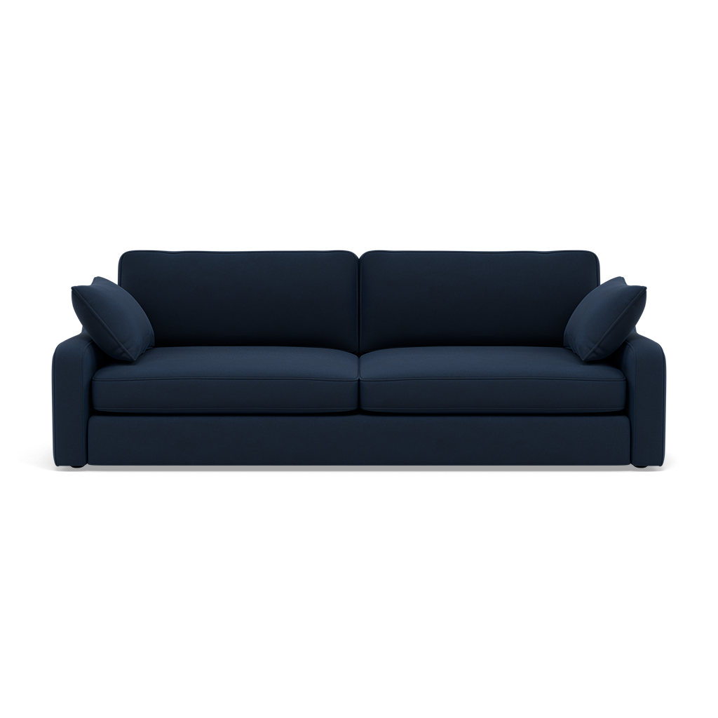 Thalia 3 Seater Pillow Back Sofa - Large Split Sofa Grade B - Split Back Frame 3 Seater Sofas Sterling Home 9 Standard Back Plush Velvet Indigo