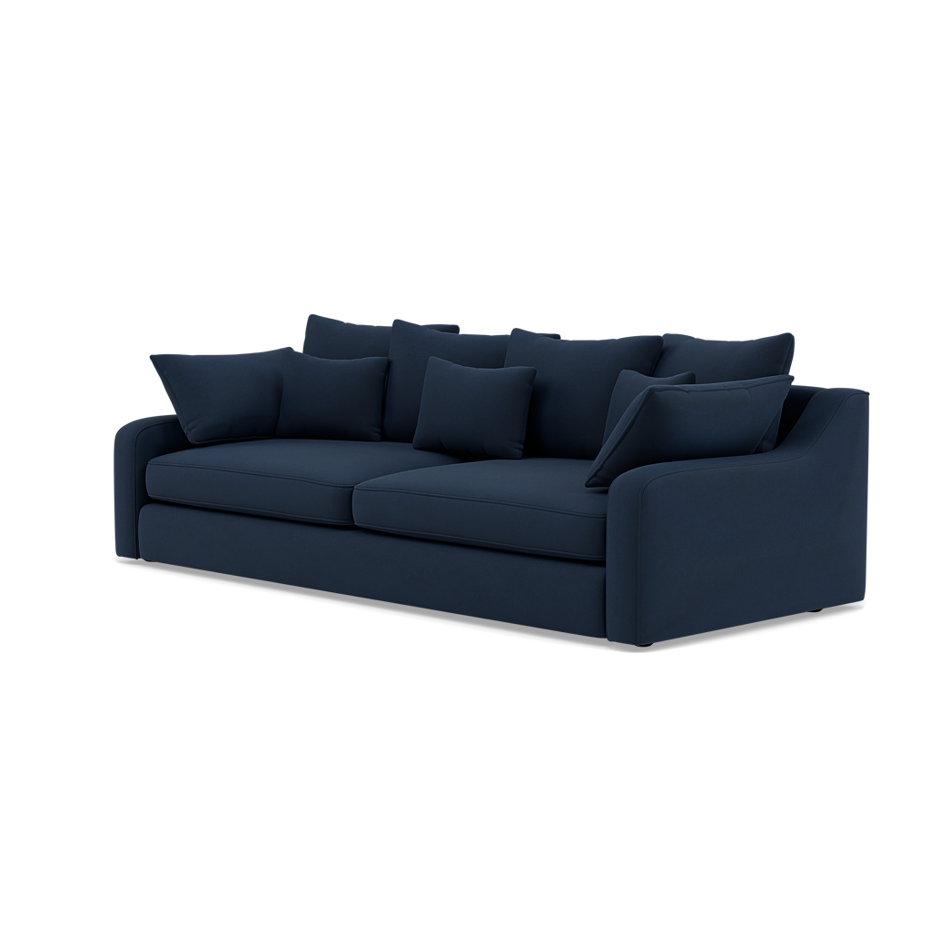 Thalia 3 Seater Pillow Back Sofa - Large Split Sofa Grade B - Split Back Frame — Pillow Back / Plush Velvet Indigo, gallery image 3