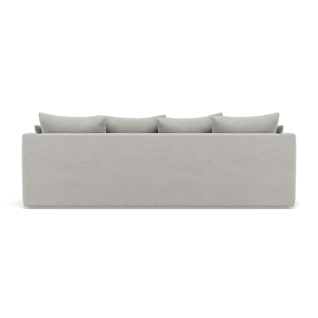 Thalia 3 Seater Pillow Back Sofa - Large Split Sofa Grade B - Split Back Frame — Pillow Back / Plush Velvet Silver, gallery image 2