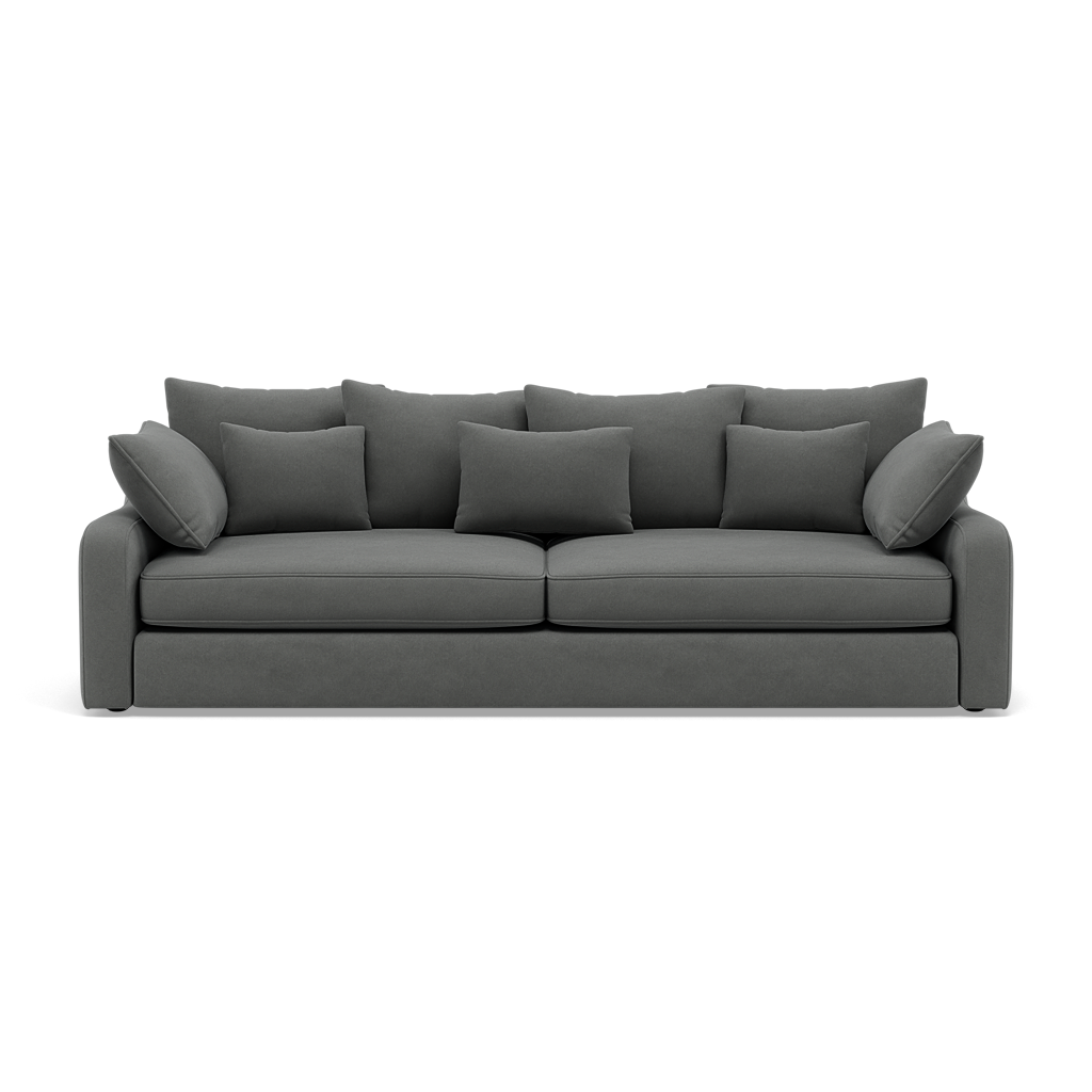 Thalia 3 Seater Pillow Back Sofa - Large Split Sofa Grade B - Split Back Frame 3 Seater Sofas Sterling Home 18 Pillow Back Plush Velvet Slate