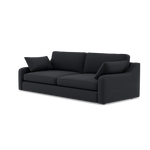 Thalia 3 Seater Pillow Back Sofa - Large Split Sofa Grade B - Split Back Frame — Standard Back / Plush Velvet Charcoal, gallery image 3