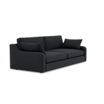 Thalia 3 Seater Pillow Back Sofa - Large Split Sofa Grade B - Split Back Frame — Standard Back / Plush Velvet Charcoal, gallery image 1