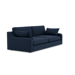 Thalia 3 Seater Pillow Back Sofa - Large Split Sofa Grade B - Split Back Frame — Standard Back / Plush Velvet Indigo, gallery image 1