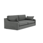 Thalia 3 Seater Pillow Back Sofa - Large Split Sofa Grade B - Split Back Frame — Standard Back / Plush Velvet Slate, gallery image 1