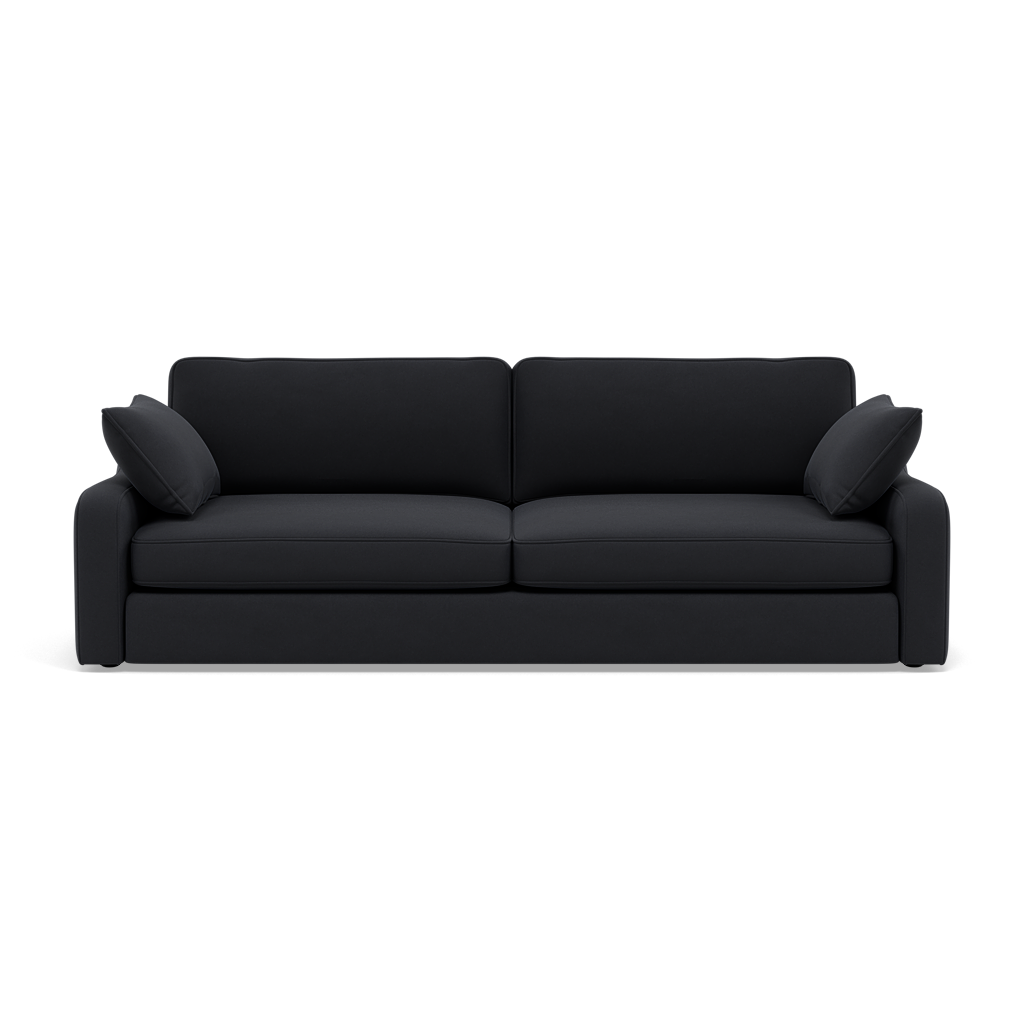 Thalia 3 Seater Pillow Back Sofa - Large Split Sofa Grade B - Split Back Frame 3 Seater Sofas Sterling Home 8 Standard Back Plush Velvet Charcoal