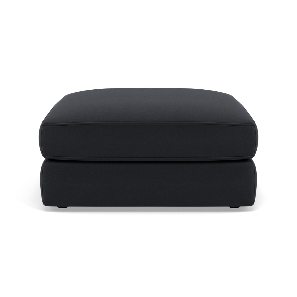 Thalia Footstool - Stool Grade B — Plush Velvet Charcoal, gallery image 2