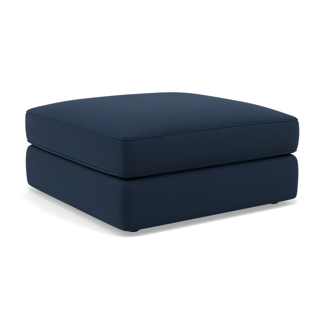 Thalia Footstool - Stool Grade B — Plush Velvet Indigo, gallery image 1
