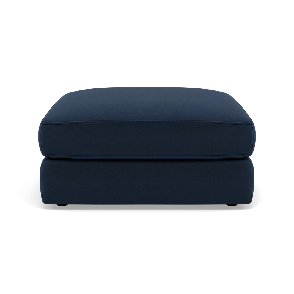 Thalia Footstool - Stool Grade B — Plush Velvet Indigo, gallery image 2