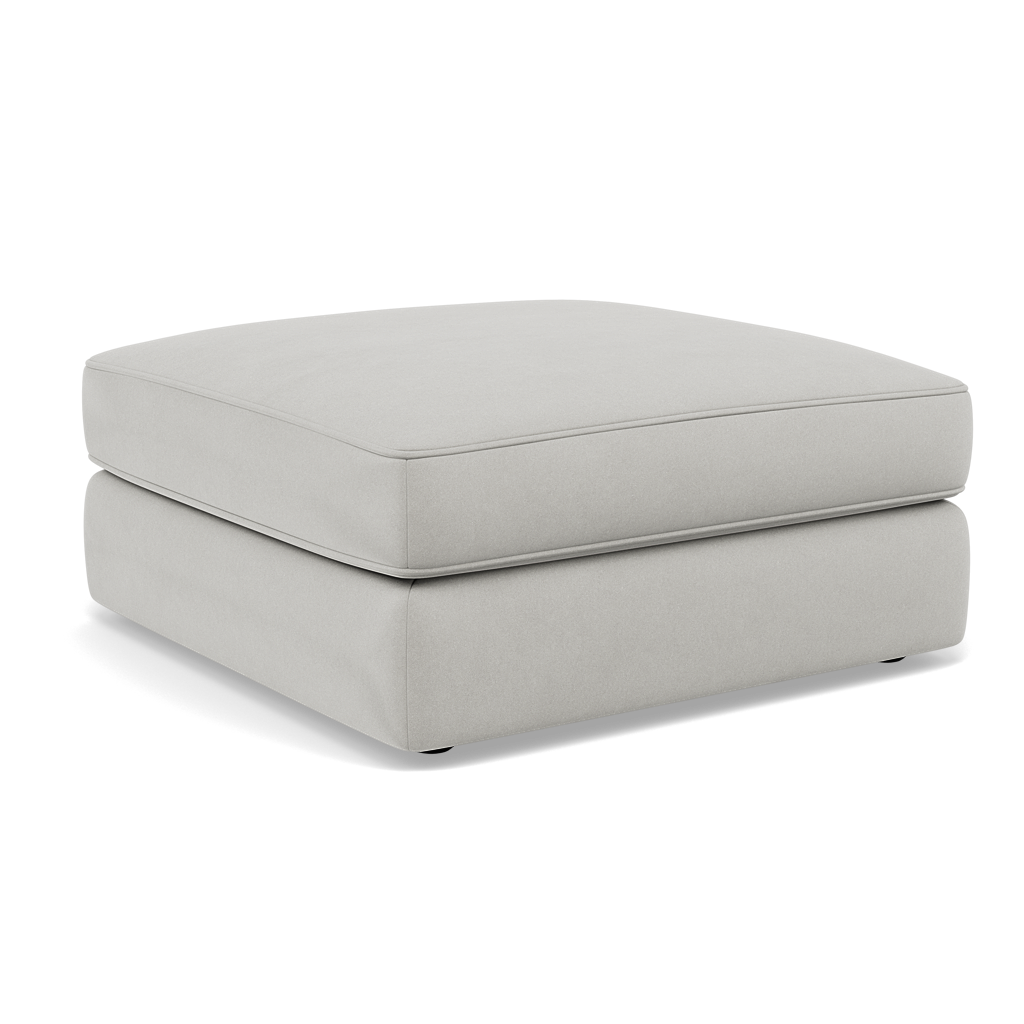 Thalia Footstool - Stool Grade B — Plush Velvet Silver, gallery image 1