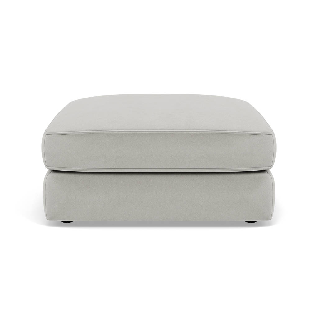 Thalia Footstool - Stool Grade B — Plush Velvet Silver, gallery image 2