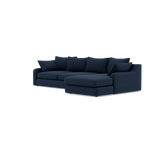 Thalia Large Chaise Pillow Back Sofa - Large Chaise Sofa RHF Grade B - Right Hand Facing — Pillow Back / Plush Velvet Indigo, gallery image 3