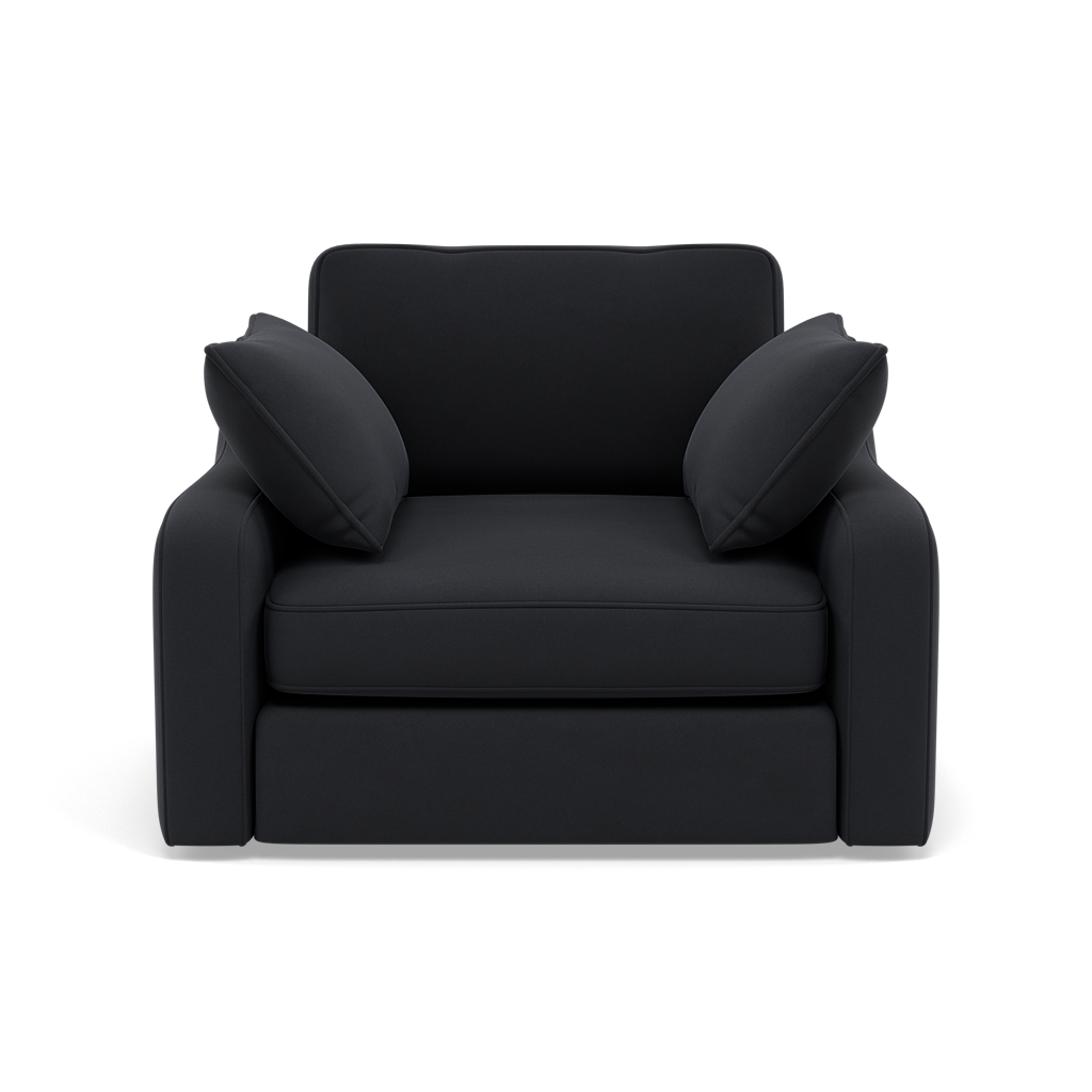 Thalia Pillow Back Armchair - Chair Grade B Sterling Home 1 Plush Velvet Charcoal