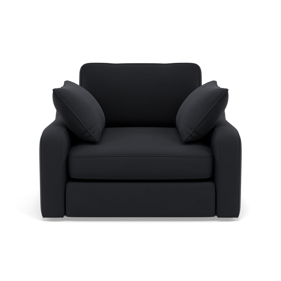 Thalia Pillow Back Armchair - Chair Grade B Sterling Home Plush Velvet Charcoal 1