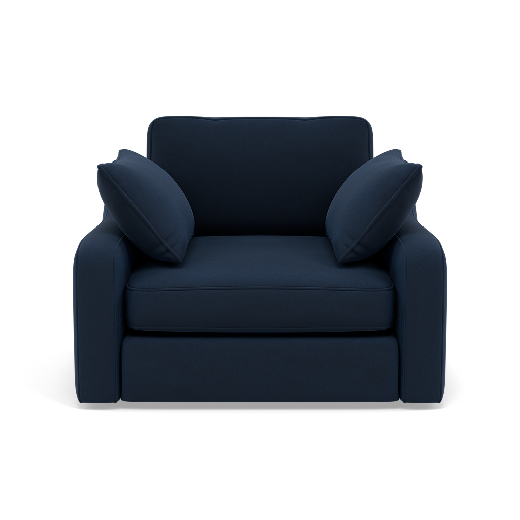 Thalia Pillow Back Armchair - Chair Grade B Sterling Home 2 Plush Velvet Indigo