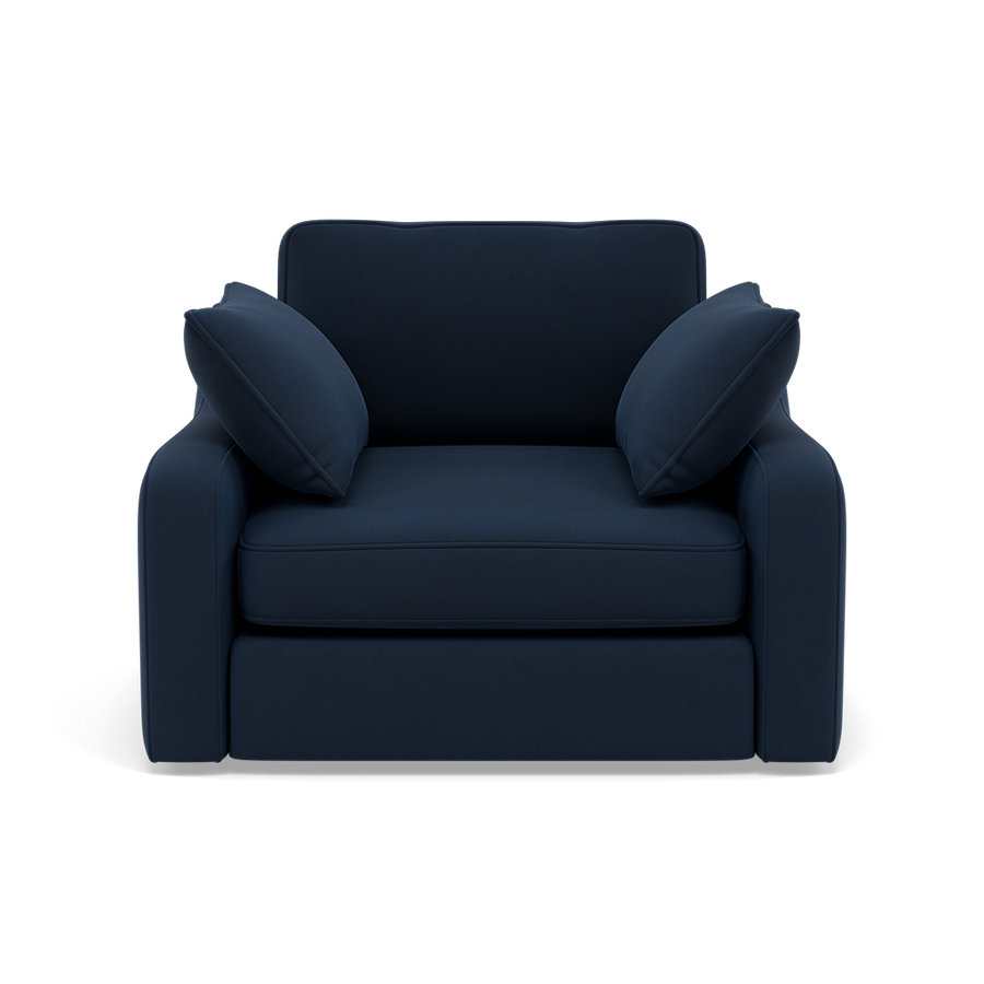 Thalia Pillow Back Armchair - Chair Grade B Sterling Home Plush Velvet Indigo 2