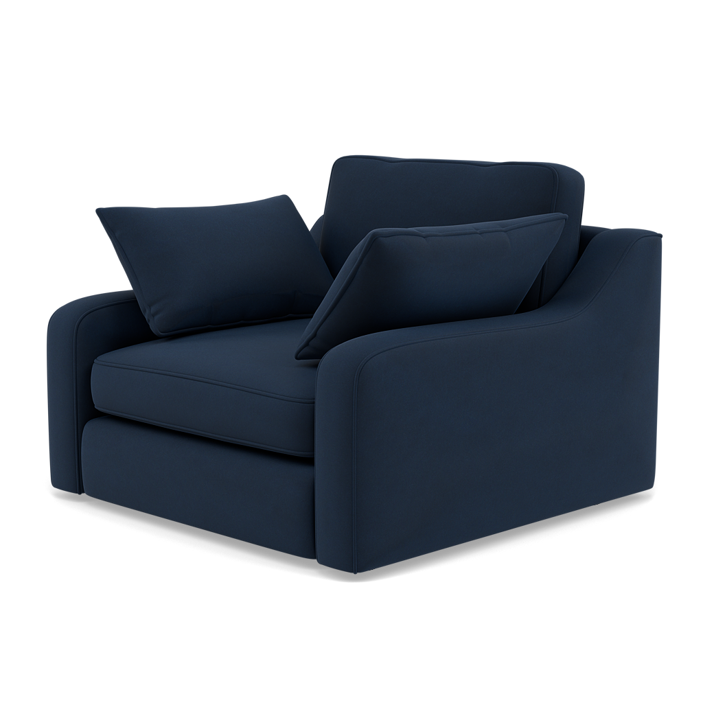 Thalia Pillow Back Armchair - Chair Grade B — Plush Velvet Indigo, gallery image 3