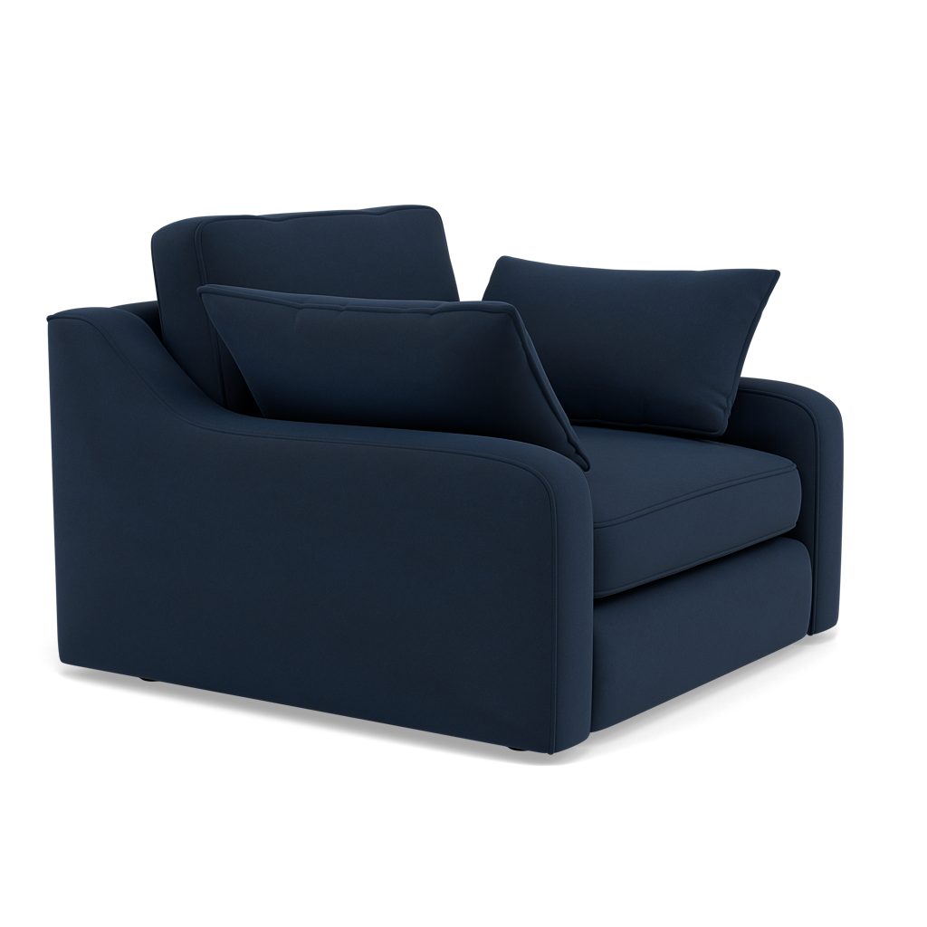 Thalia Pillow Back Armchair - Chair Grade B — Plush Velvet Indigo, gallery image 1